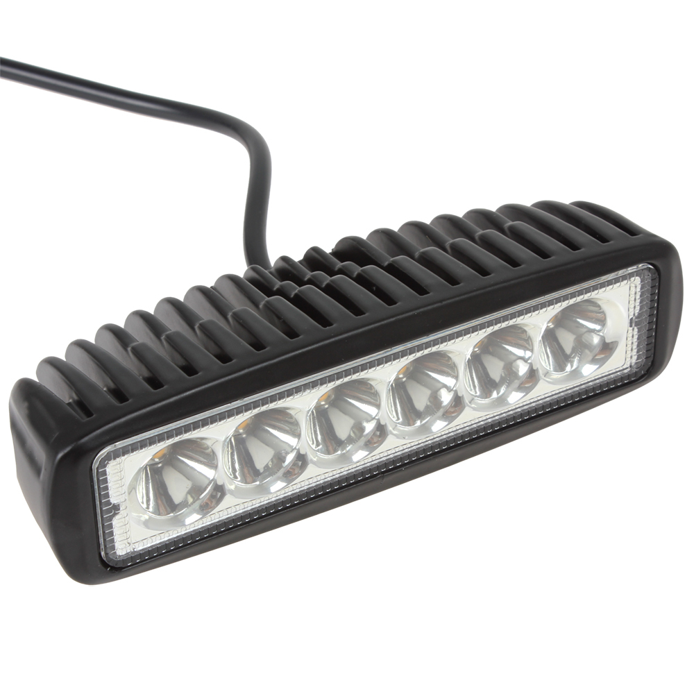 6 inch 12v / 24v 18w led work light bar 2000k waterproof off road led worklight driving light fog lamp for truck suv atv offroad