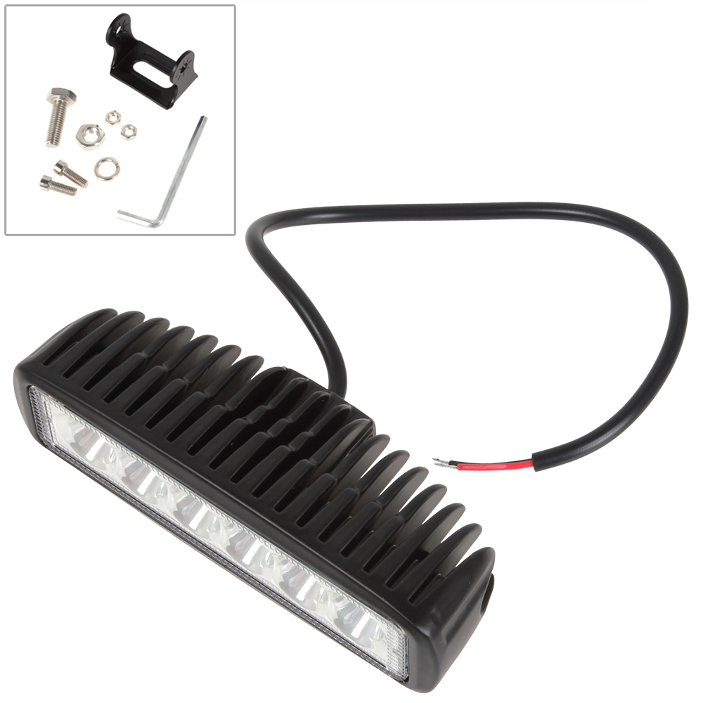 6 inch 12v / 24v 18w led work light bar 2000k waterproof off road led worklight driving light fog lamp for truck suv atv offroad