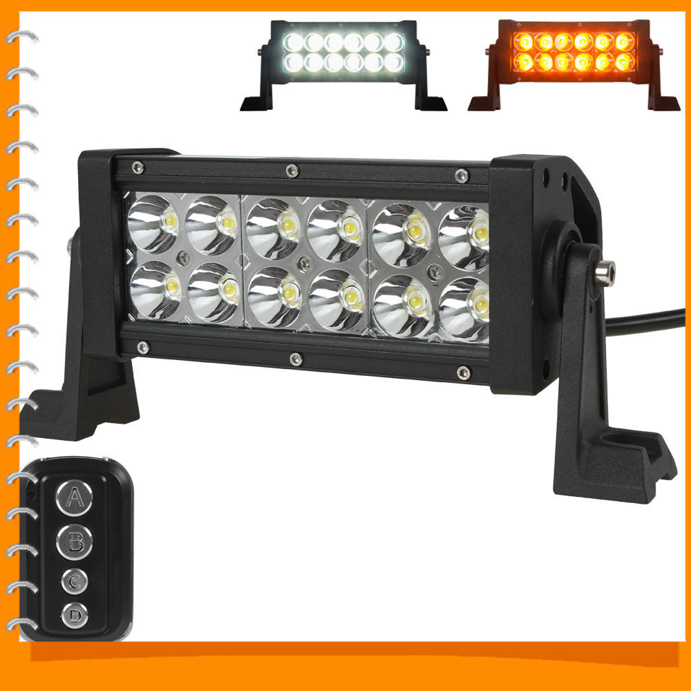 7 inch 36w off road led work light bar multifunction stroboflash double stack car trailer offroad lamp + wireless remote control 7 inch 36w off road led work light bar multifunction stroboflash double stack car trailer offroad lamp + wireless remote control