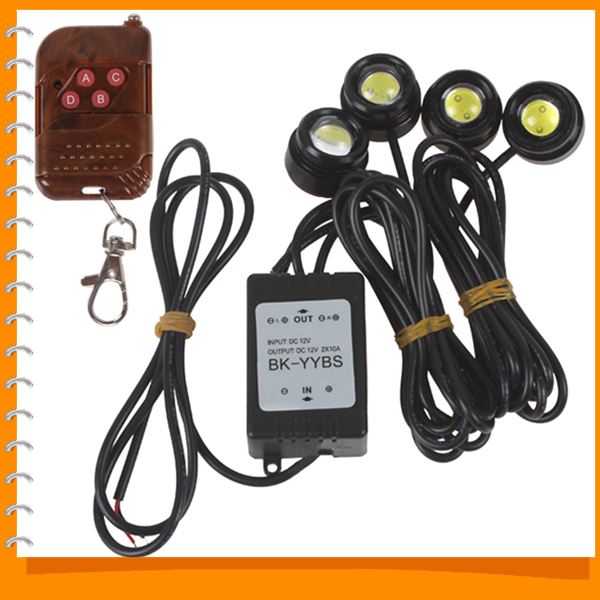 one to four 1.5w strobe flash eagle eye led drl car day time running light revers tail stop lamp with wireless remote one to four 1.5w strobe flash eagle eye led drl car day time running light revers tail stop lamp with wireless remote