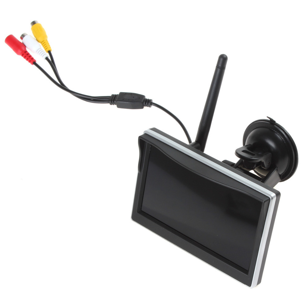2.4ghz wireless car rear view monitor 5 inch tft lcd 800 x 480 car rearview parking monitor + auto car backup reverse camera
