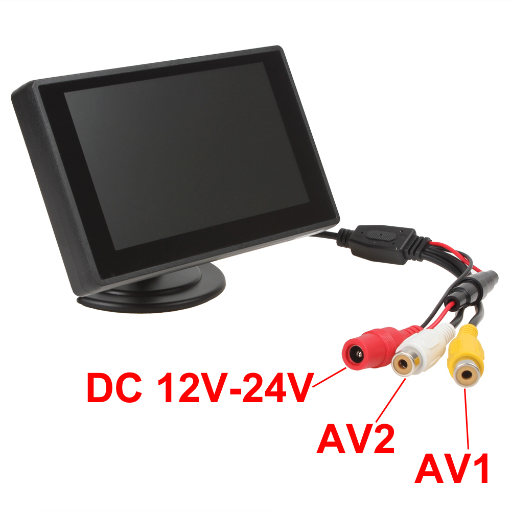 4.3 inch color tft lcd car rearview monitor parking + e335 170 degree night vision waterproof auto car rear view reverse camera