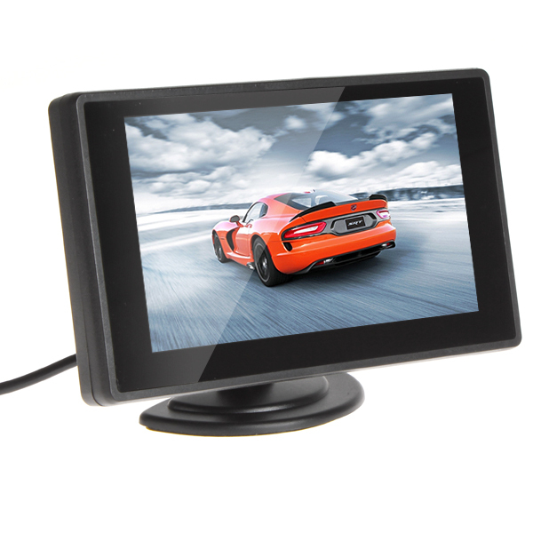 4.3 inch color tft lcd parking car rear view monitor car rearview backup monitor 4.3'' 2 video input for reverse camera dvd