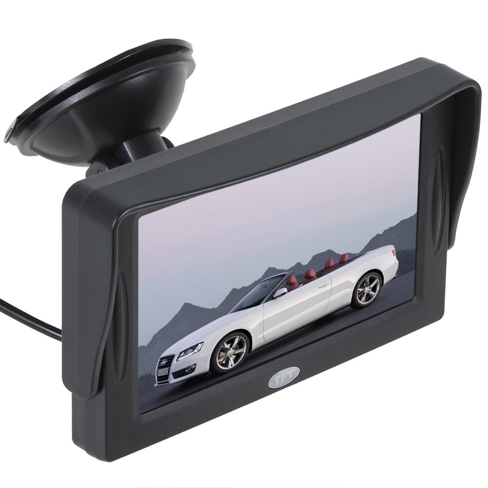 4.3 inch color tft lcd pocket-sized car rear view monitor parking + e306 18mm cmos / ccd auto car rearview reverse backup camera