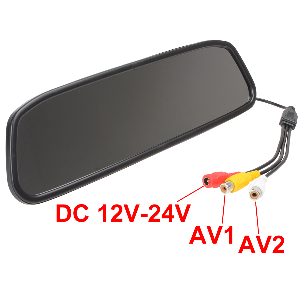4.3 inch tft lcd car rearview monitor parking 2 video input + e335 170 degree night vision auto car rear view reverse camera