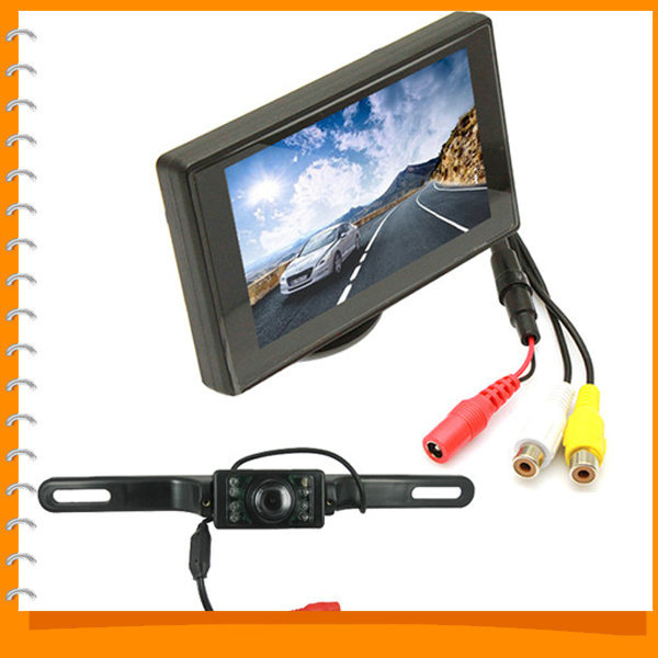 4.3 inch tft lcd display car rear view monitor auto car parking reverse monitor + 420tvl night vision car rearview backup camera
