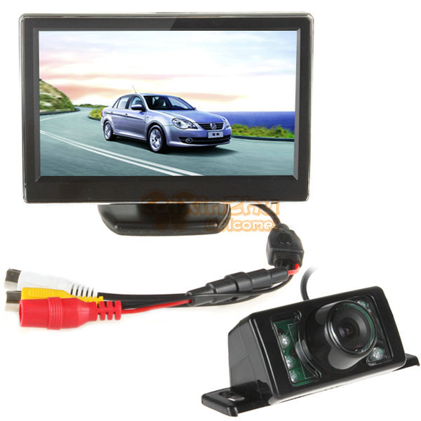 5 inch color tft lcd car rear view monitor parking rearview monitor 2 video input + 7 ir lights 120 degree car reverse camera 5 inch color tft lcd car rear view monitor parking rearview monitor 2 video input + 7 ir lights 120 degree car reverse camera