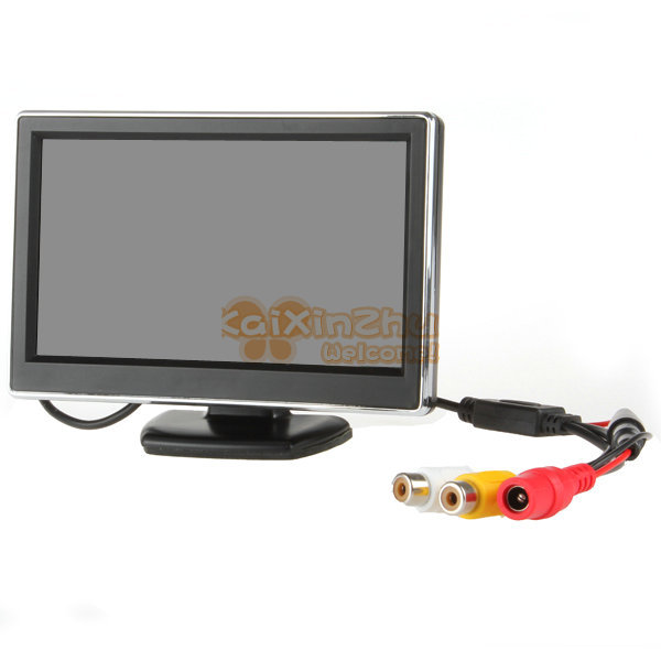 5 inch color tft lcd car rear view monitor parking rearview monitor 2 video input + 7 ir lights 120 degree car reverse camera