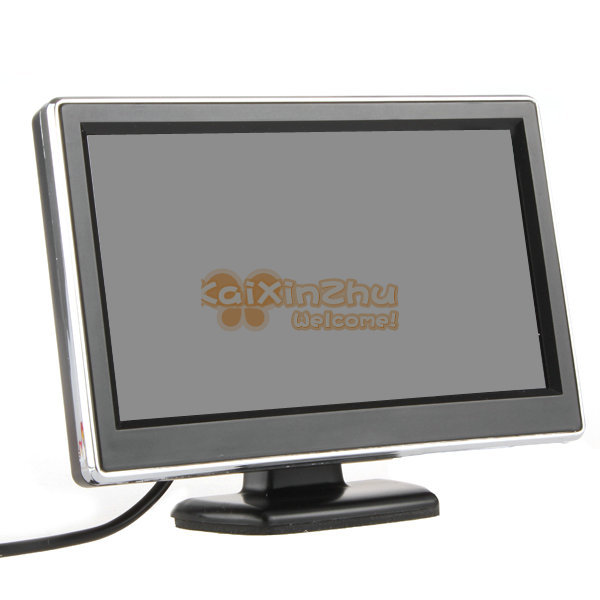 5 inch color tft lcd car rear view monitor parking rearview monitor 2 video input + 7 ir lights 120 degree car reverse camera
