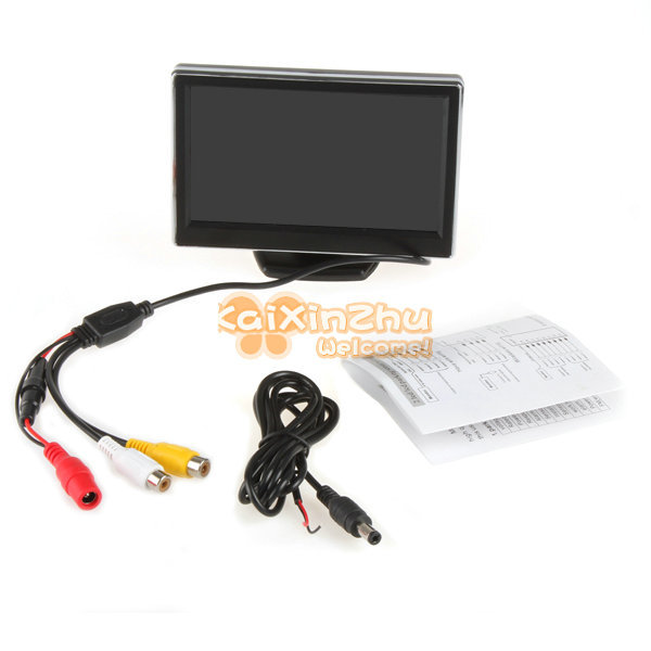 5 inch color tft lcd car rear view monitor parking rearview monitor 2 video input + 7 ir lights 120 degree car reverse camera