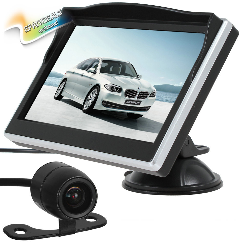 5 inch tft lcd 480 x 272 hd digital car rear view monitor parking + 18mm color waterproof car reverse rearview backup camera