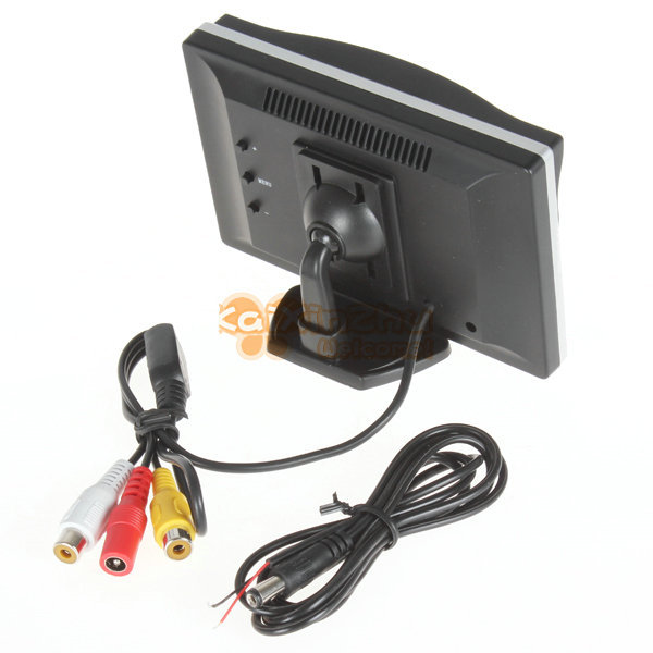5 inch tft lcd digital color car rear view monitor parking rearview monitor 2 video input + 7 ir lights car reverse camera