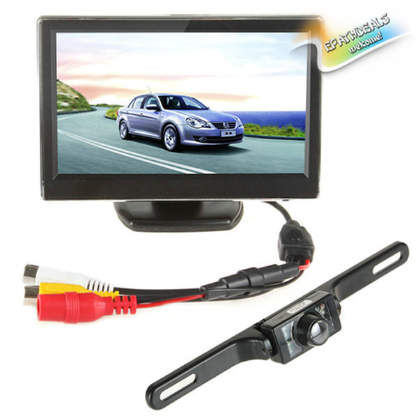 5 inch tft lcd display car rear view monitor auto car parking reverse monitor + 420tvl cmos car rear view backup camera
