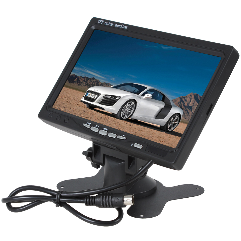 7'' color tft lcd audio output car rear view monitor 7 inch 234 x 480 car rearview reverse parking monitor 2 video input