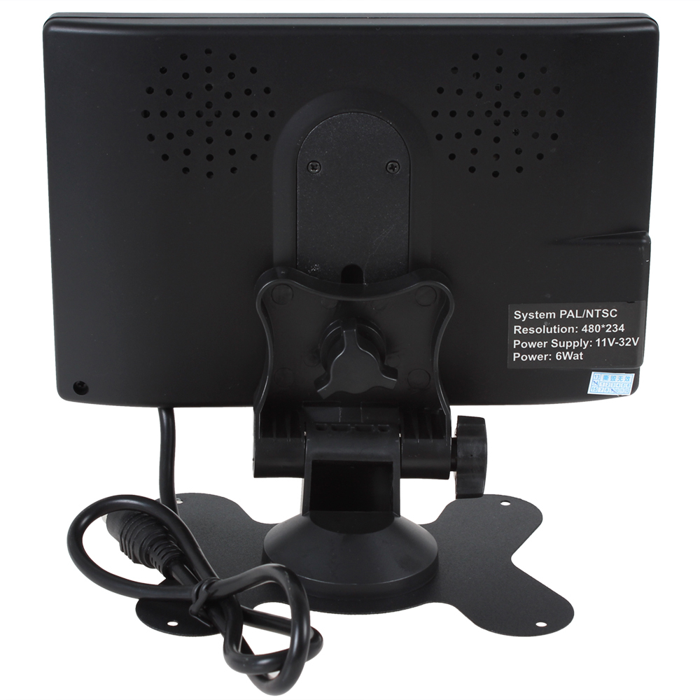 7'' color tft lcd audio output car rear view monitor 7 inch 234 x 480 car rearview reverse parking monitor 2 video input