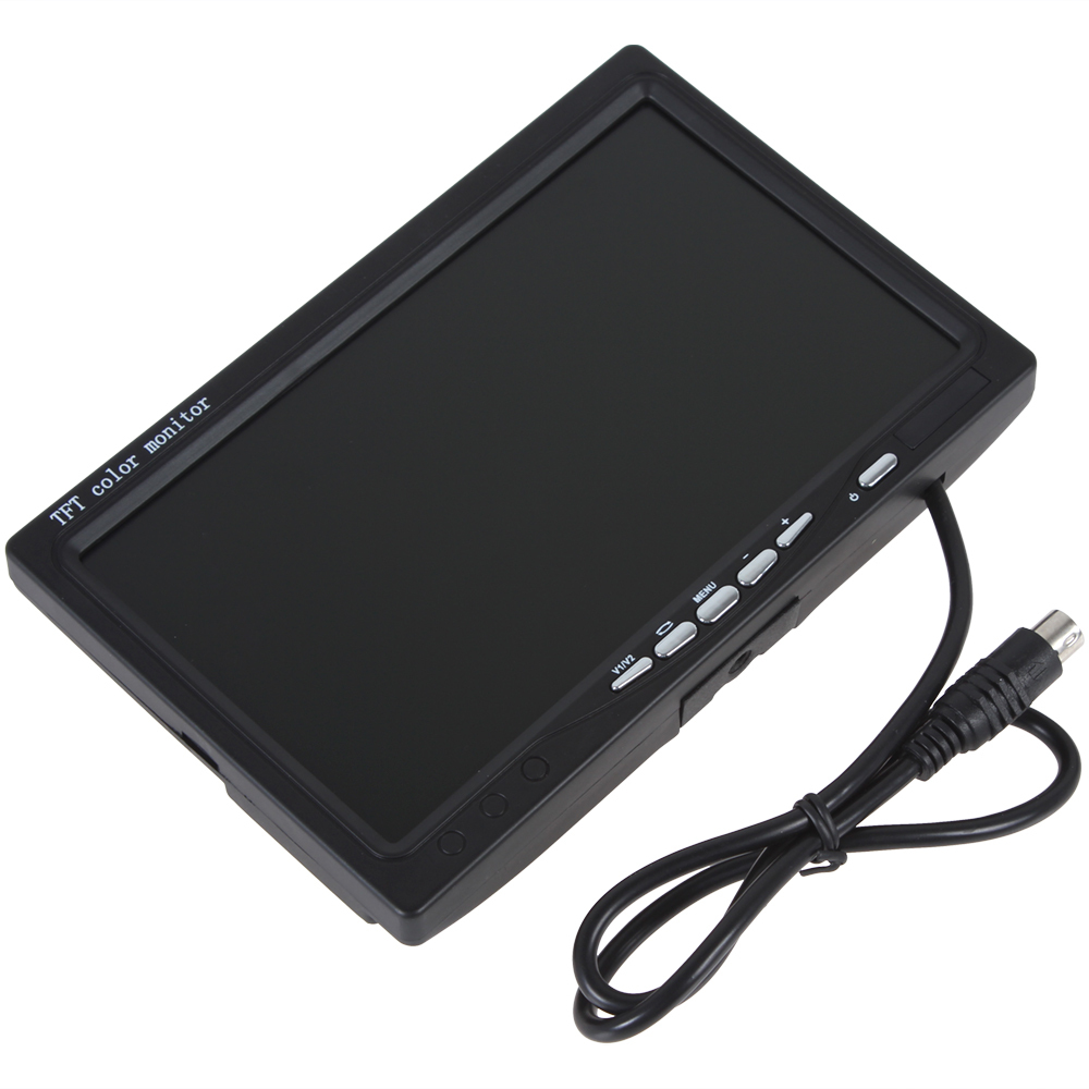 7'' color tft lcd audio output car rear view monitor 7 inch 234 x 480 car rearview reverse parking monitor 2 video input