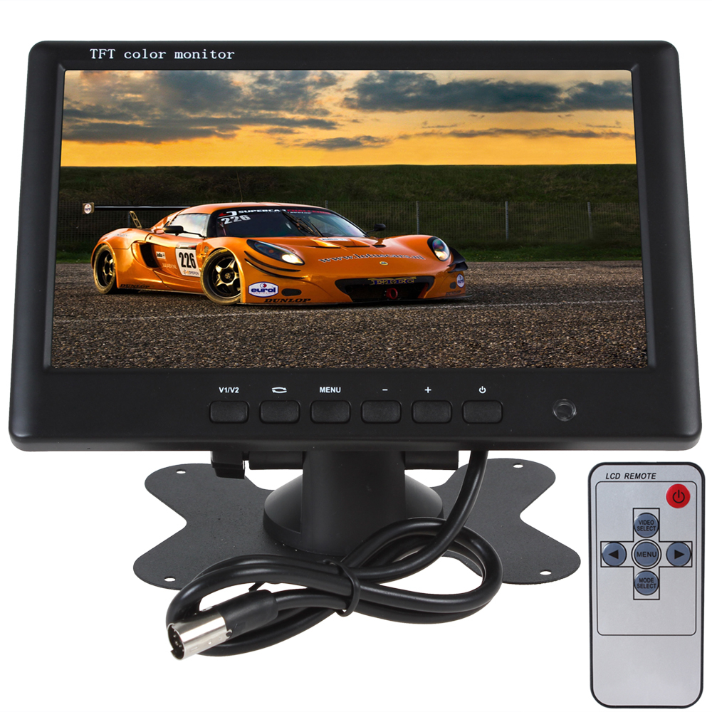7'' color tft lcd car rear view monitor hd 800 x 480 7 inch car rearview reverse parking monitor with 2 video input