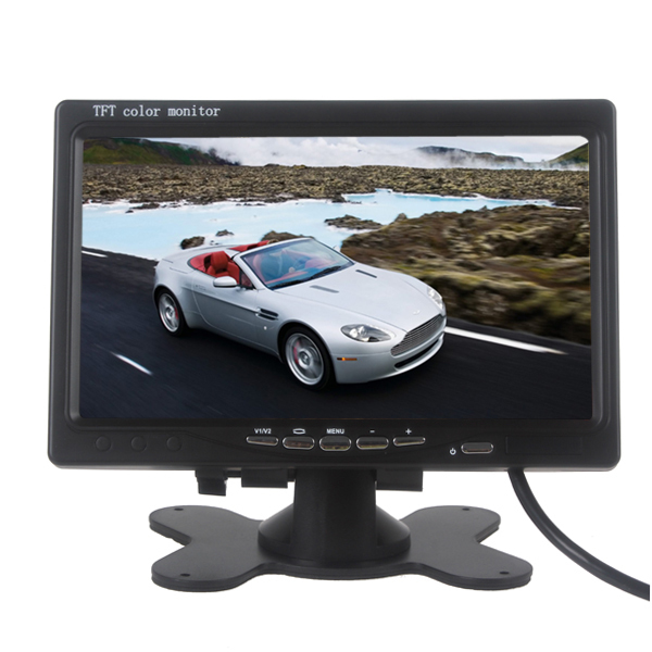 7 inch 800 x 480 rgb car rearview monitor digital display car vcr monitor + wireless car rear view reverse camera night vision