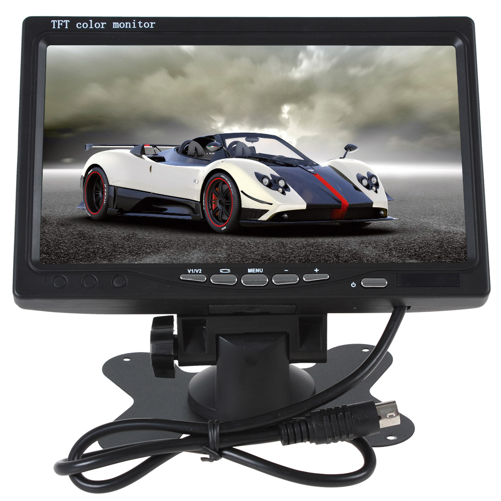 7 inch color tft lcd car rear view monitor parking with audio output + e306 18mm cmos / ccd auto car rearview reverse camera
