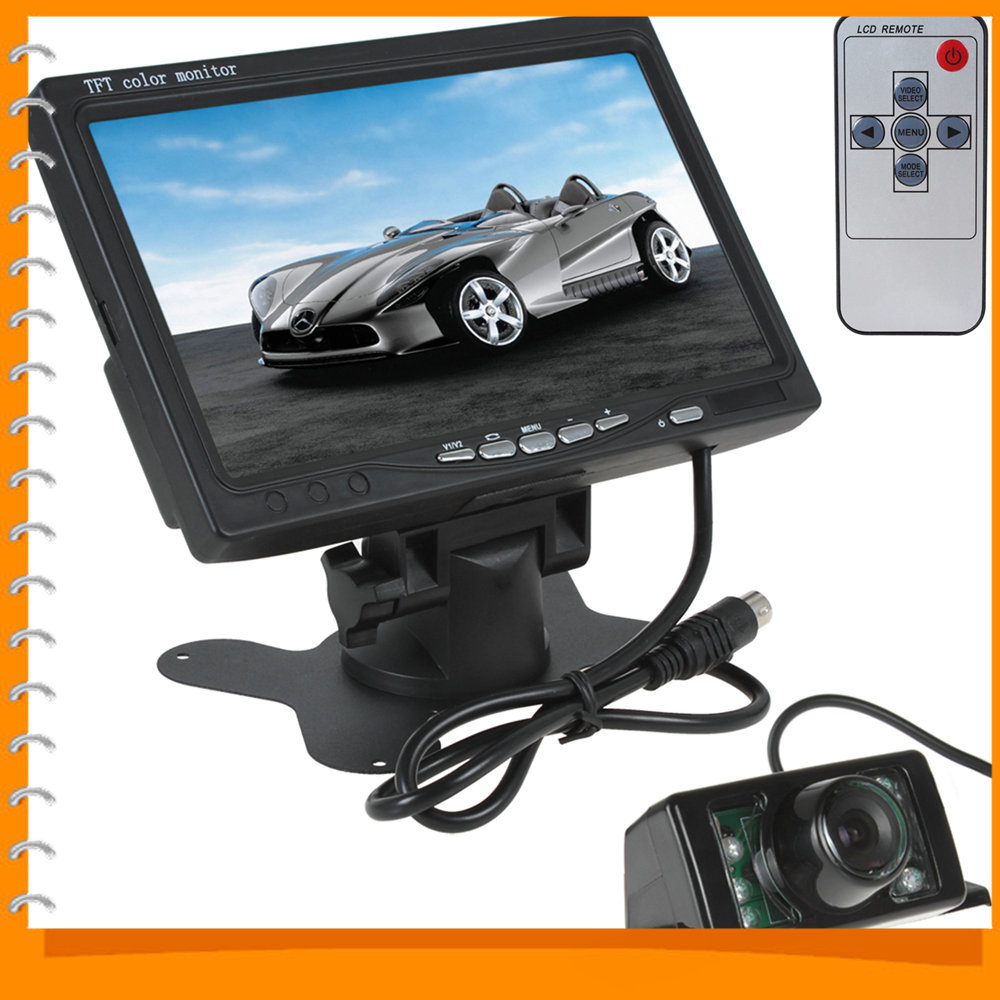 7 inch color tft lcd car rear view reverse monitor parking with audio output + 7 ir lights auto car rearview backup camera 7 inch color tft lcd car rear view reverse monitor parking with audio output + 7 ir lights auto car rearview backup camera