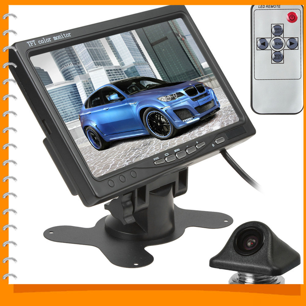 7 inch color tft lcd car rearview monitor parking dvd vcr monitor 2 video input + night vision auto car reverse rear view camera 7 inch color tft lcd car rearview monitor parking dvd vcr monitor 2 video input + night vision auto car reverse rear view camera