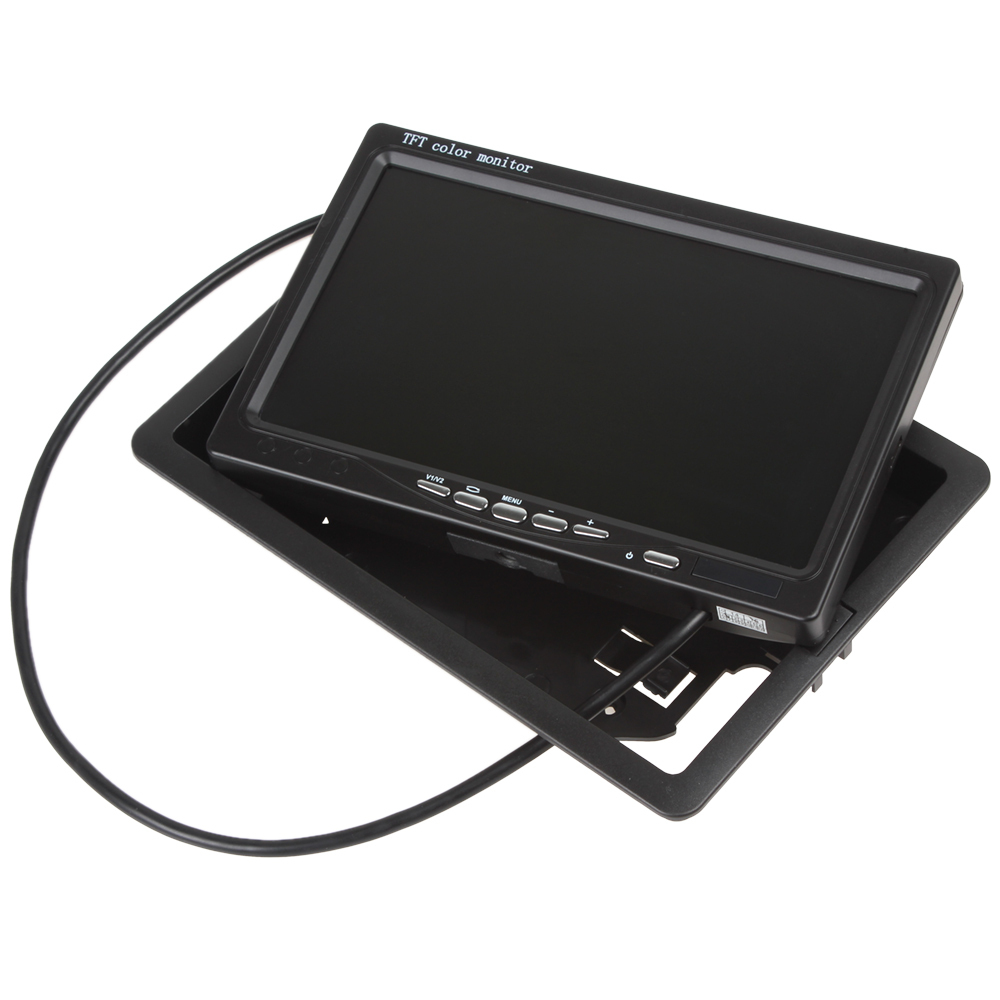 7 inch color tft lcd car rearview monitor parking dvd vcr monitor 2 video input + night vision auto car reverse rear view camera