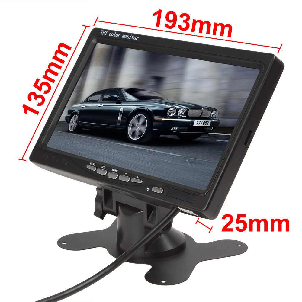 7 inch color tft lcd headrest car rear view monitor 7'' parking rearview monitor 2 video input for reverse backup camera dvd