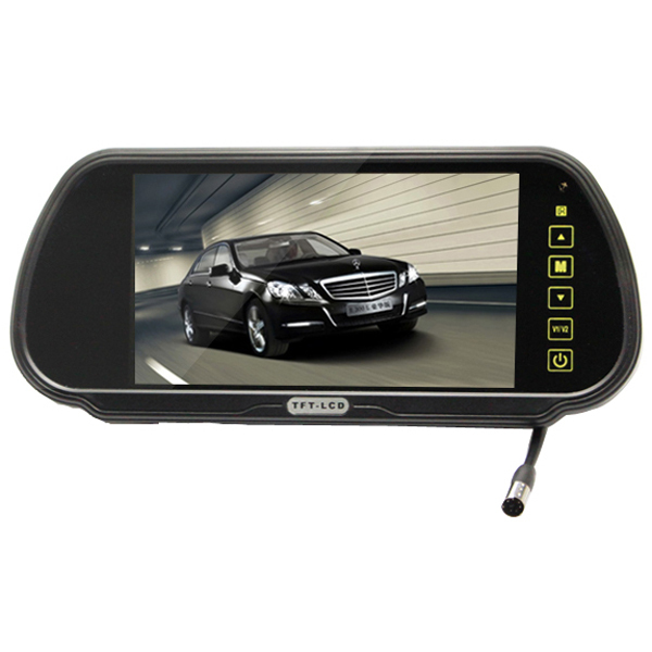 7 inch tft lcd color auto car monitor 2 video input car rear view parking monitor + wireless 10 ir car rear view reverse camera
