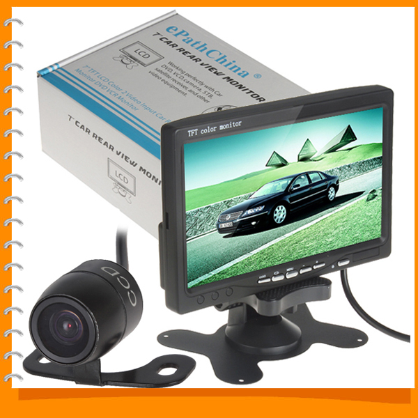 7 inch tft lcd color car rearview monitor headrest parking 7'' monitor 2 video input for dvd vcr + car reverse rear view camera 7 inch tft lcd color car rearview monitor headrest parking 7'' monitor 2 video input for dvd vcr + car reverse rear view camera