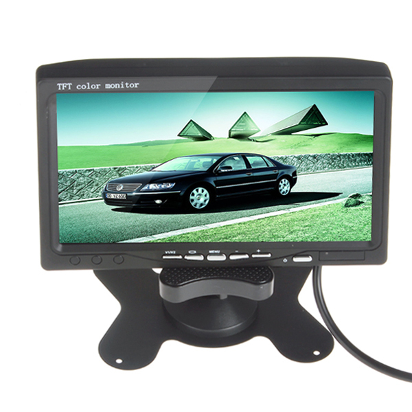 7 inch tft lcd color car rearview monitor headrest parking 7'' monitor 2 video input for dvd vcr + car reverse rear view camera