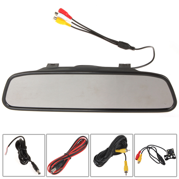 univeral 4.3 inch tft lcd auto car rear view mirror monitor parking + night vision car rearview reverse camera 170 wide angle