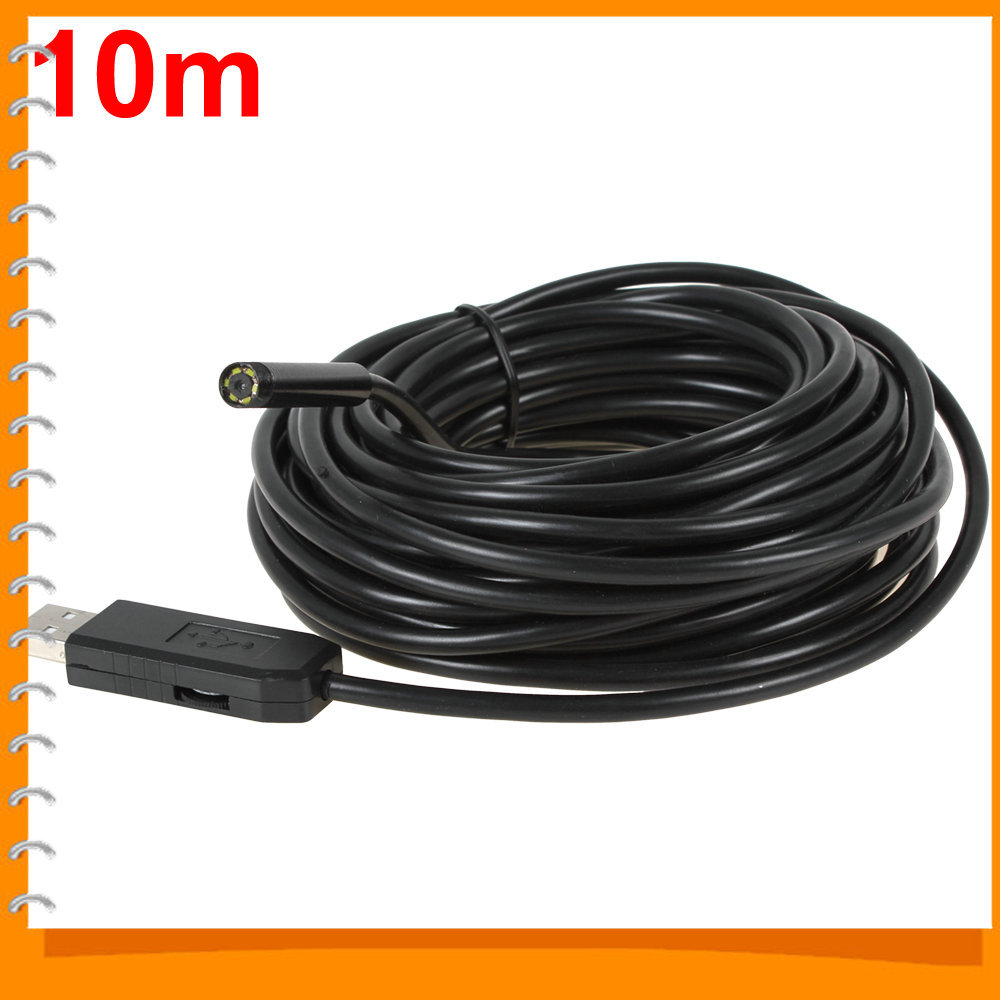 waterproof 10m mini usb endoscope inspection wire camera 7mm lens 6 white leds video snake tube camera borescope endoscope waterproof 10m mini usb endoscope inspection wire camera 7mm lens 6 white leds video snake tube camera borescope endoscope