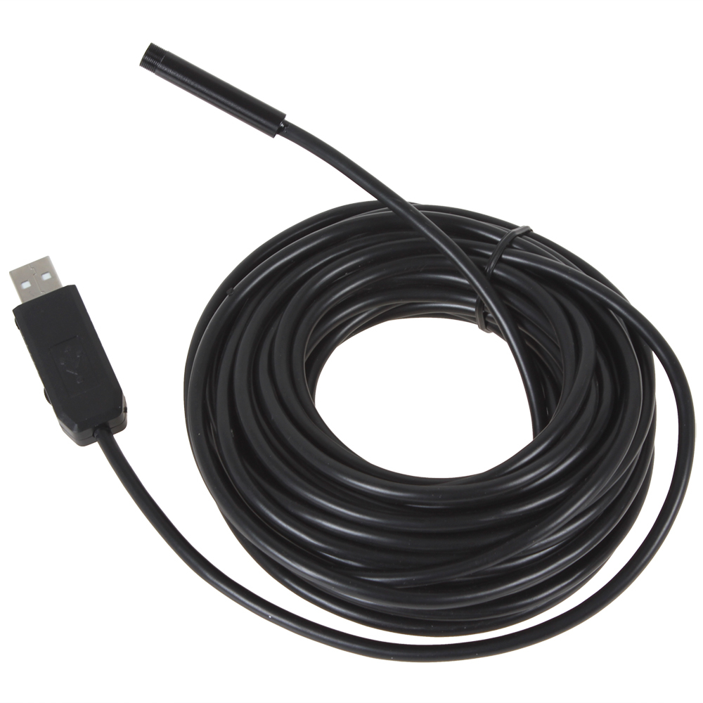 waterproof 10m mini usb endoscope inspection wire camera 7mm lens 6 white leds video snake tube camera borescope endoscope