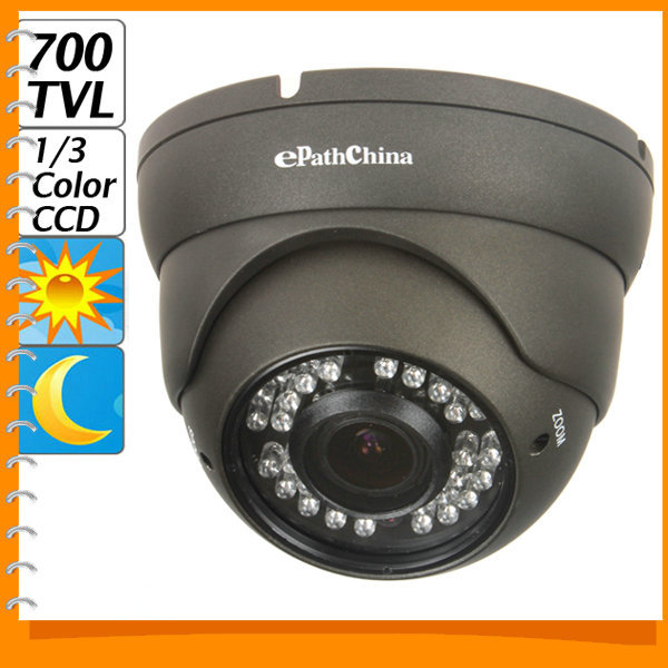 1/3 '' effio-e 700tvl ccd ir waterproof dome video cctv camera for indoor outdoor security + 2mp varifocal zoom osd menu