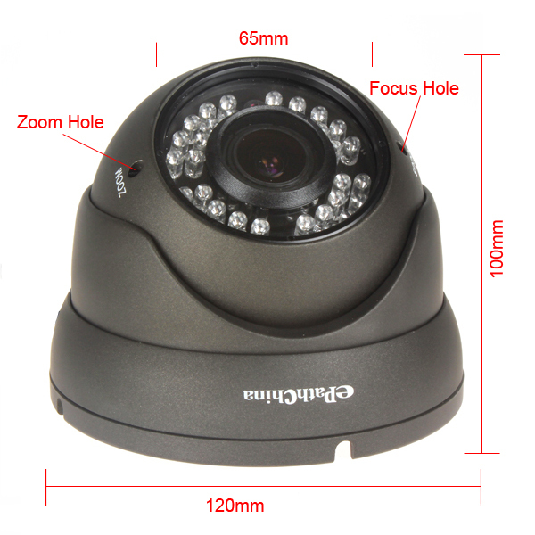 1/3 '' effio-e 700tvl ccd ir waterproof dome video cctv camera for indoor outdoor security + 2mp varifocal zoom osd menu