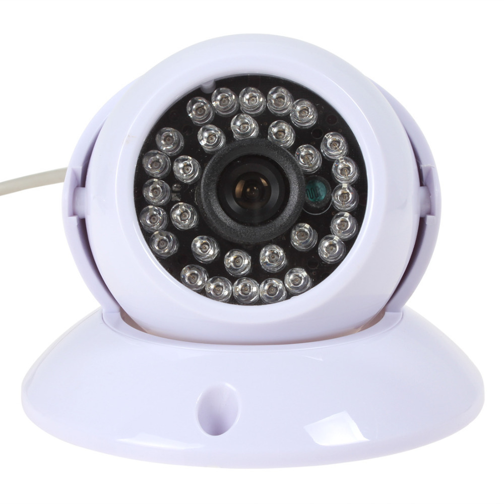 1/4" cmos 1000tvl indoor cctv camera security video surveillance camera white 3.6mm lens 30 leds ir dome camera