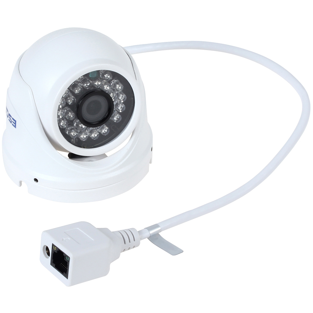escam qd520 h.264 hd 720p ip network camera 3.6mm dual stream ir video surveillance dome cctv camera support p2p / cloud ip