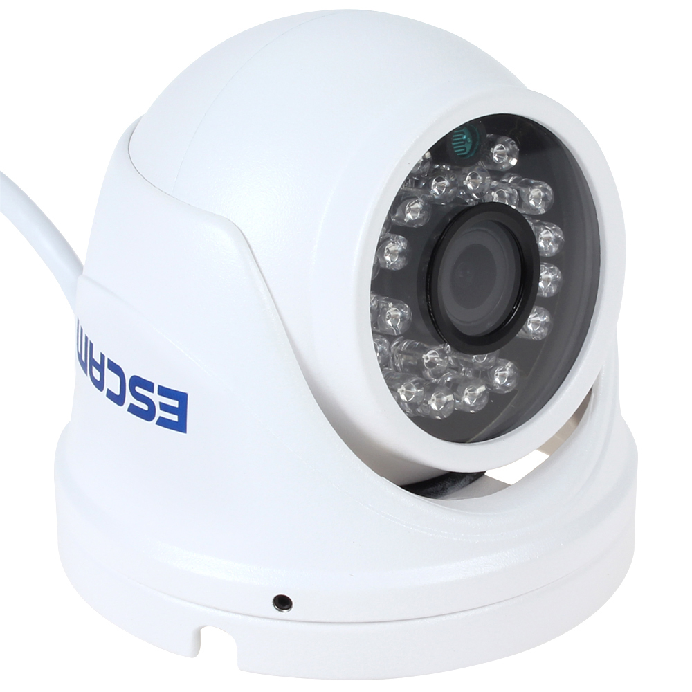 escam qd520 h.264 hd 720p ip network camera 3.6mm dual stream ir video surveillance dome cctv camera support p2p / cloud ip