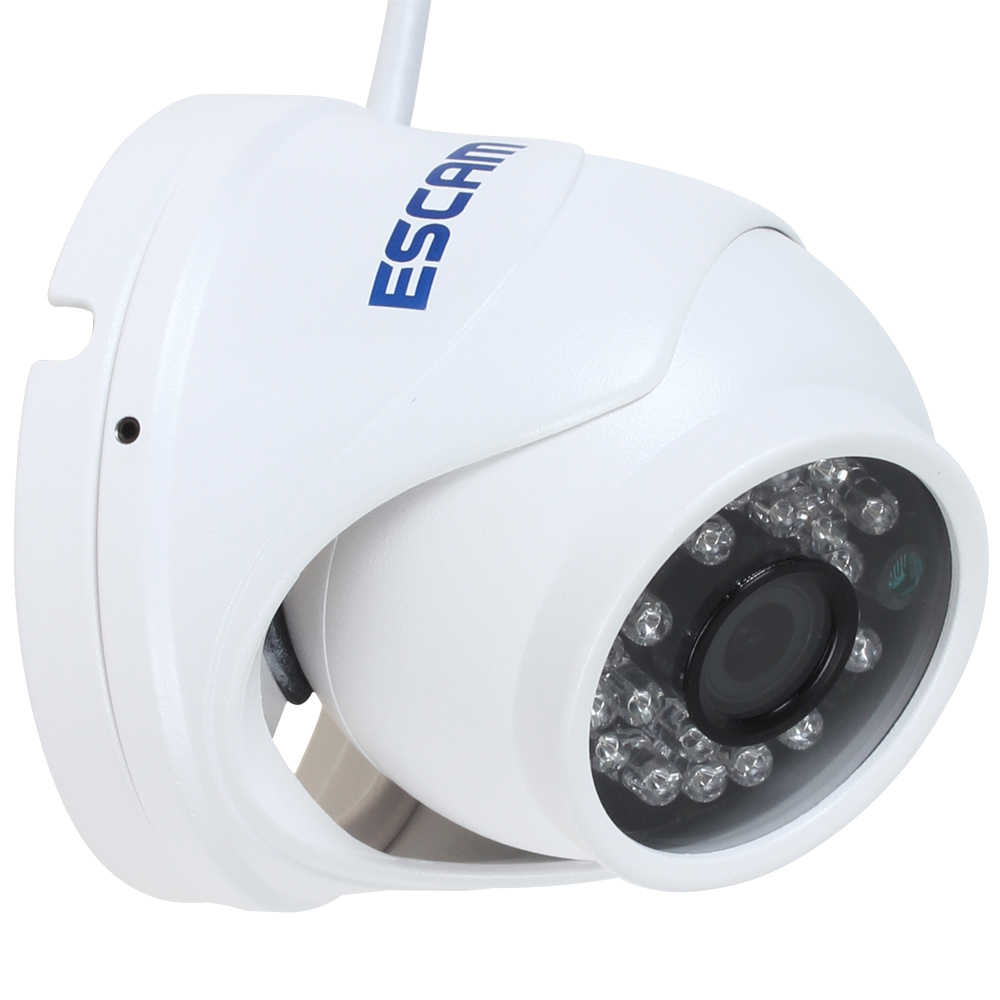 escam qd520 h.264 hd 720p ip network camera 3.6mm dual stream ir video surveillance dome cctv camera support p2p / cloud ip
