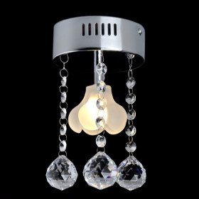 1-light k9 crystal ceiling light with mini floral glass lampshade 1-light k9 crystal ceiling light with mini floral glass lampshade