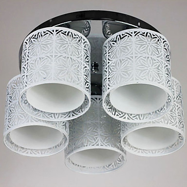 ceiling lights 5 light, modern hollow metal glass painting