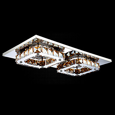 ceiling lights led crystal flush mount, 2 light, modern amber electroplating stainless steel