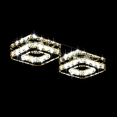 ceiling lights led crystal flush mount, 2 light, modern amber electroplating stainless steel