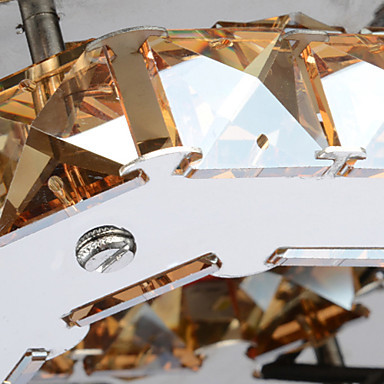 ceiling lights led crystal flush mount, 2 light, modern amber electroplating stainless steel