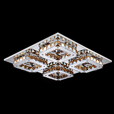ceiling lights led crystal flush mount, 4 light, modern amber electroplating stainless steel