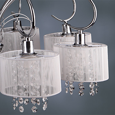 contemporary crystal chandelier with 8 lamp shade (chrome finish)