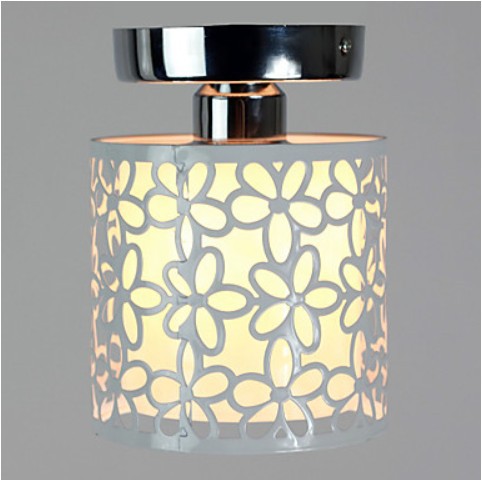 hollow flush mount with 1 light, concise metal glass painting
