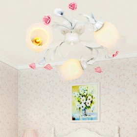 new floral ceiling light with 3 lights in rose decorration new floral ceiling light with 3 lights in rose decorration