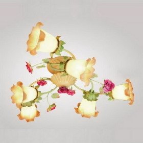 new floral ceiling light with 6 lights in rose decorration new floral ceiling light with 6 lights in rose decorration