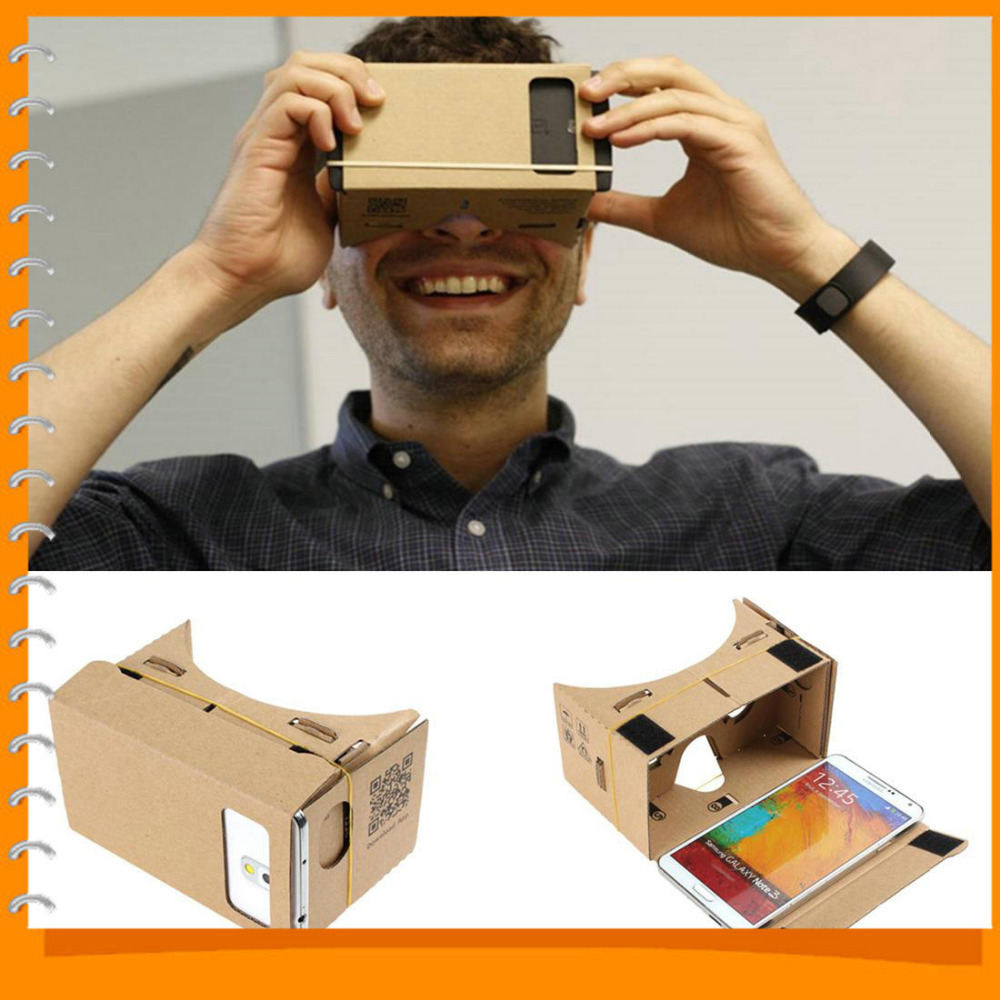 hight quality ultra clear diy google cardboard vr virtual reality 5.5 mobile phone 3d viewing glasses for 3d movies games